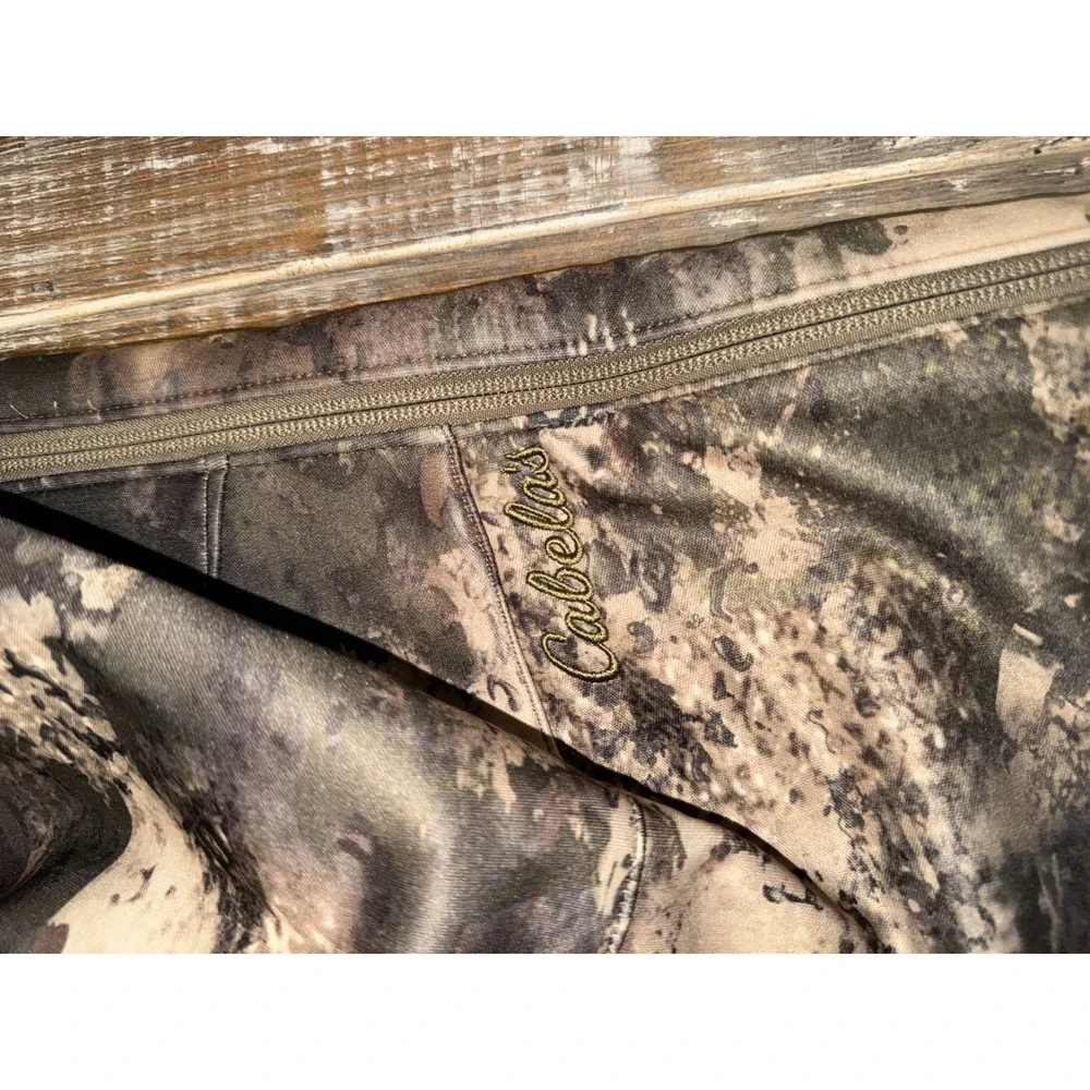 Cabelas O2 Octane Camo Hunting Pants 36 Z-Most Windshear Fleece Lined Mens Brown